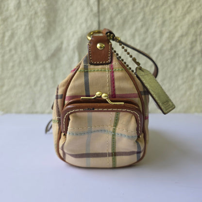 Coach Plaid Canvas Shoulder Bag (Pre-Owned)