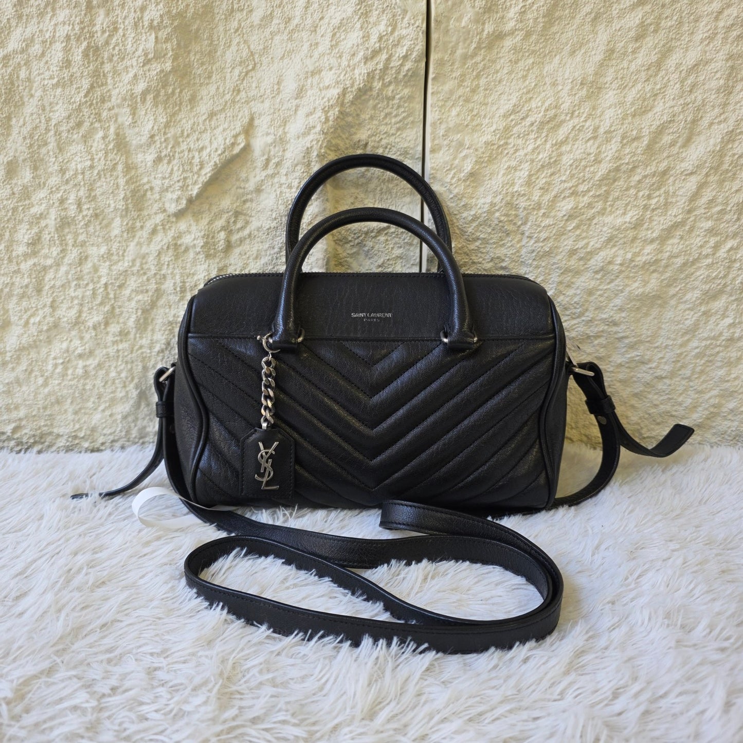 Saint Laurent LouLou Leather Bowling Bag (Pre-Owned)