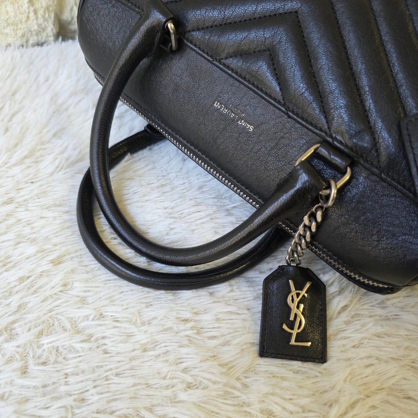 Saint Laurent LouLou Leather Bowling Bag (Pre-Owned)