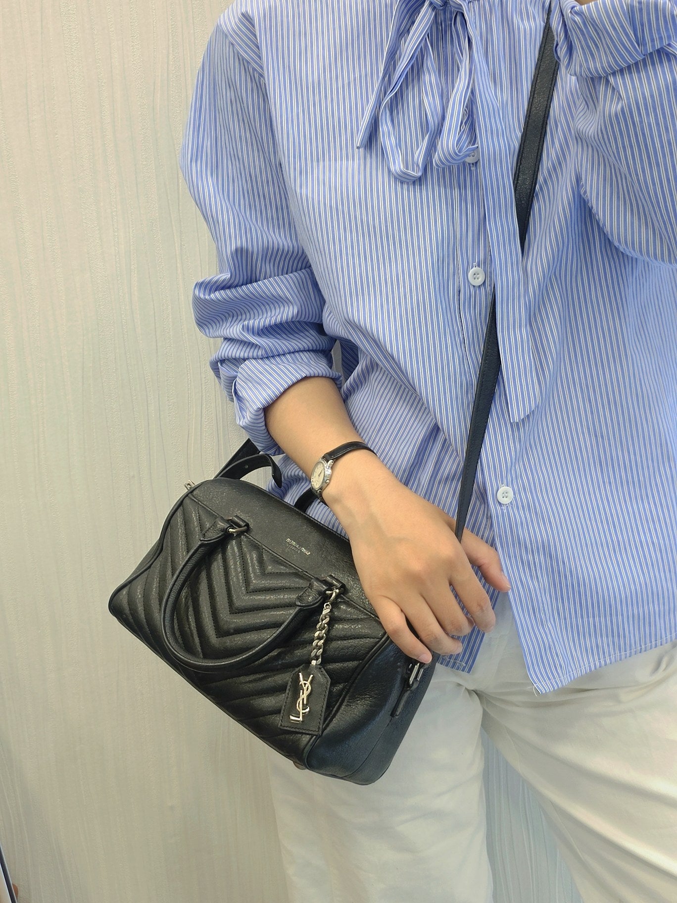 Saint Laurent LouLou Leather Bowling Bag (Pre-Owned)