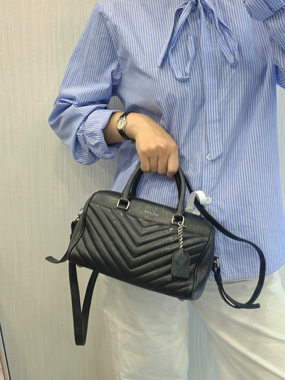Saint Laurent LouLou Leather Bowling Bag (Pre-Owned)
