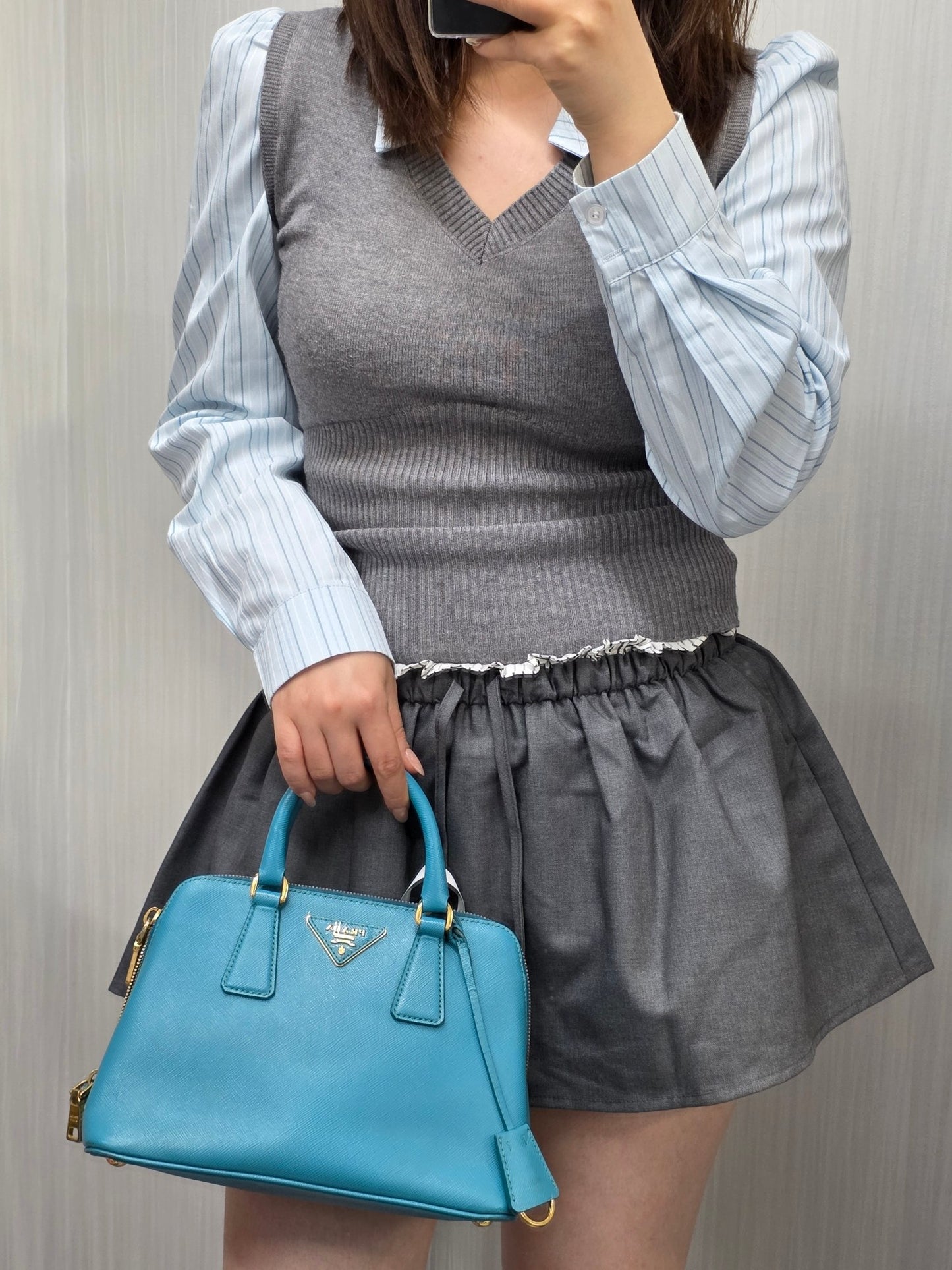 1 Prada Saffiano Leather Mini Boston Bag (Pre-Owned)