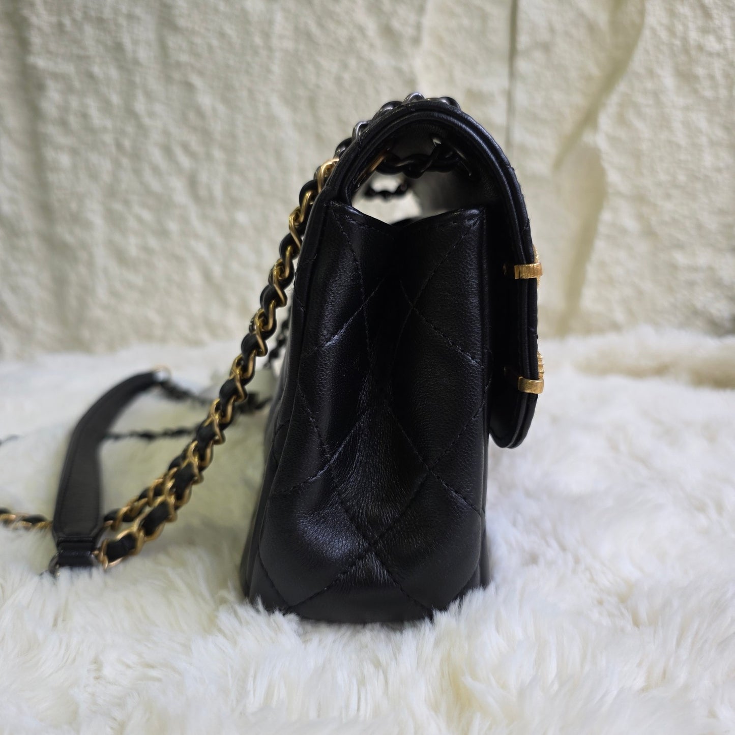 Chanel Limited Paris Charm Quilted Leather Classic Flap (Pre-Owned)