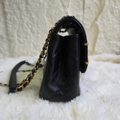 Chanel Limited Paris Charm Quilted Leather Classic Flap (Pre-Owned)
