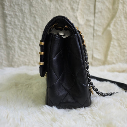 Chanel Limited Paris Charm Quilted Leather Classic Flap (Pre-Owned)