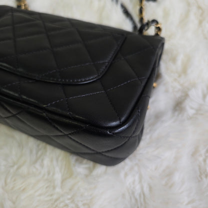 Chanel Limited Paris Charm Quilted Leather Classic Flap (Pre-Owned)
