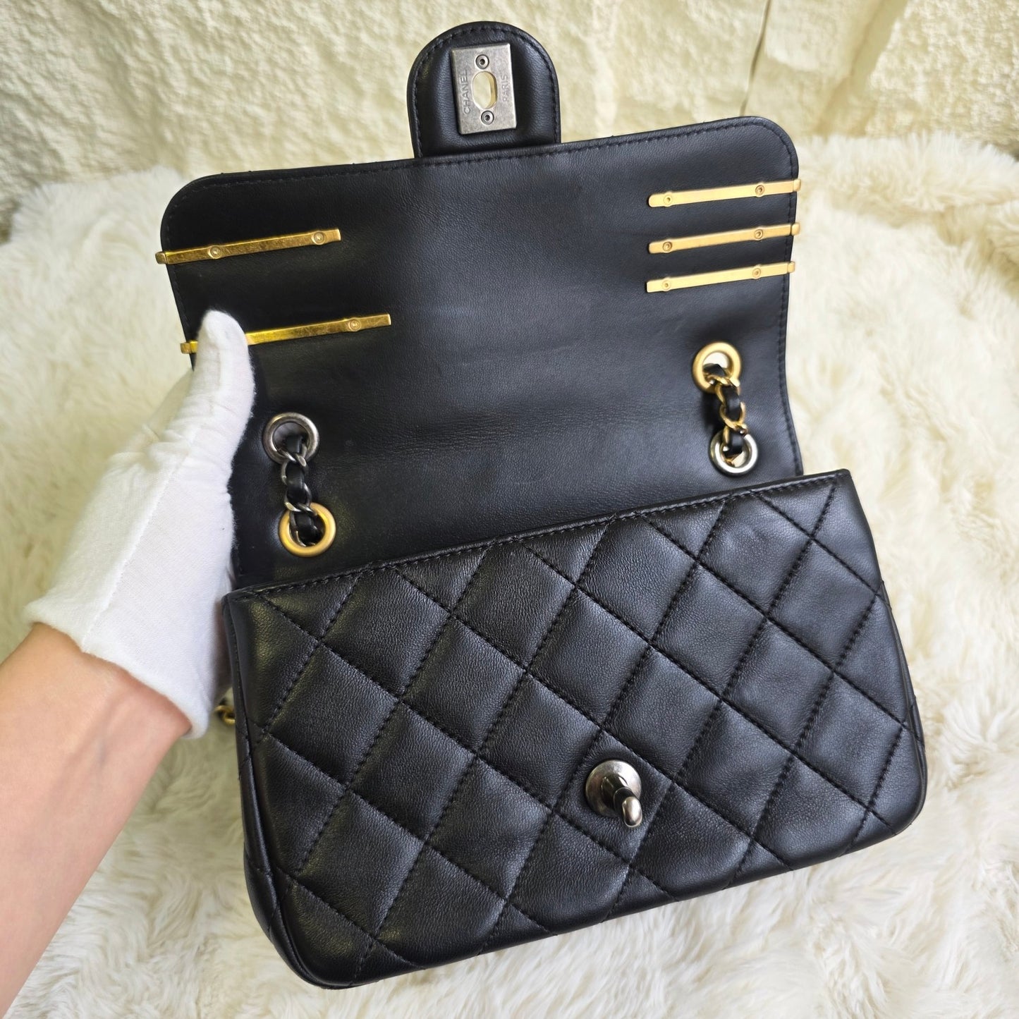 Chanel Limited Paris Charm Quilted Leather Classic Flap (Pre-Owned)