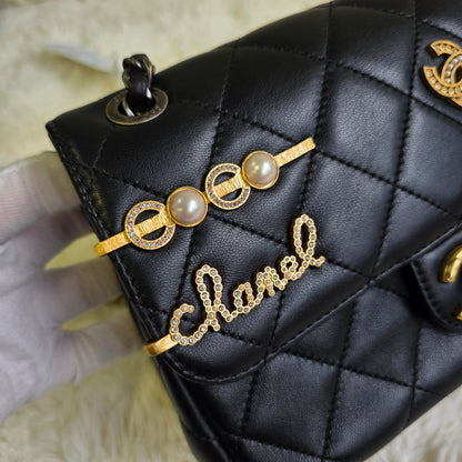 Chanel Limited Paris Charm Quilted Leather Classic Flap (Pre-Owned)