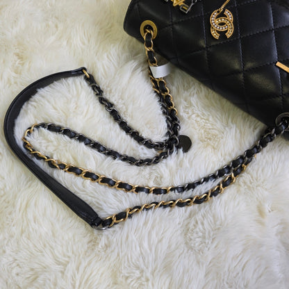 Chanel Limited Paris Charm Quilted Leather Classic Flap (Pre-Owned)