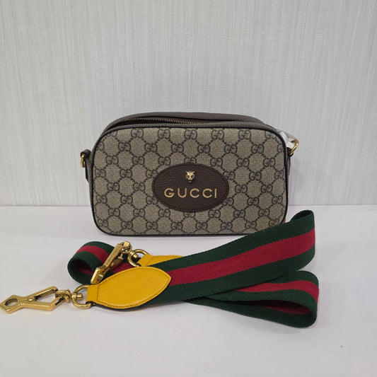 1 Gucci GG Supreme Web Strap Shoulder Bag (Pre-Owned)