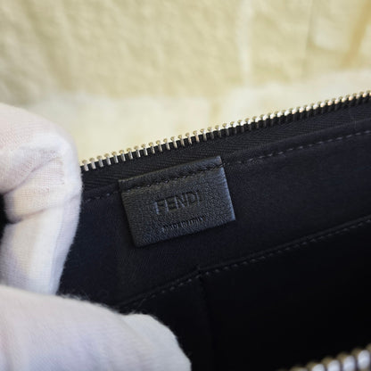 Fendi Bag Bugs Leather Zip Pouch Clutch Bag (Pre-Owned)