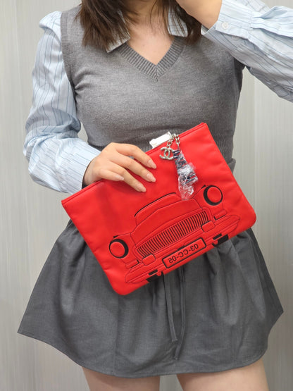 Chanel Cruise Car Motif Zip Pouch (Pre-Owned)