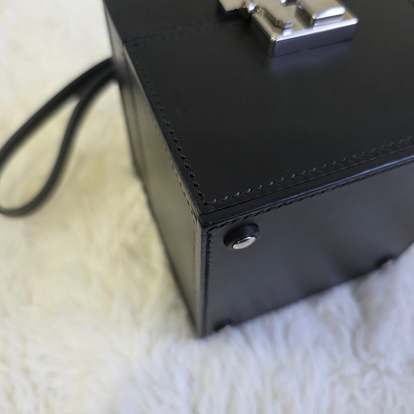 Moynat Leather Box Wristlet Bag (Pre-Owned)