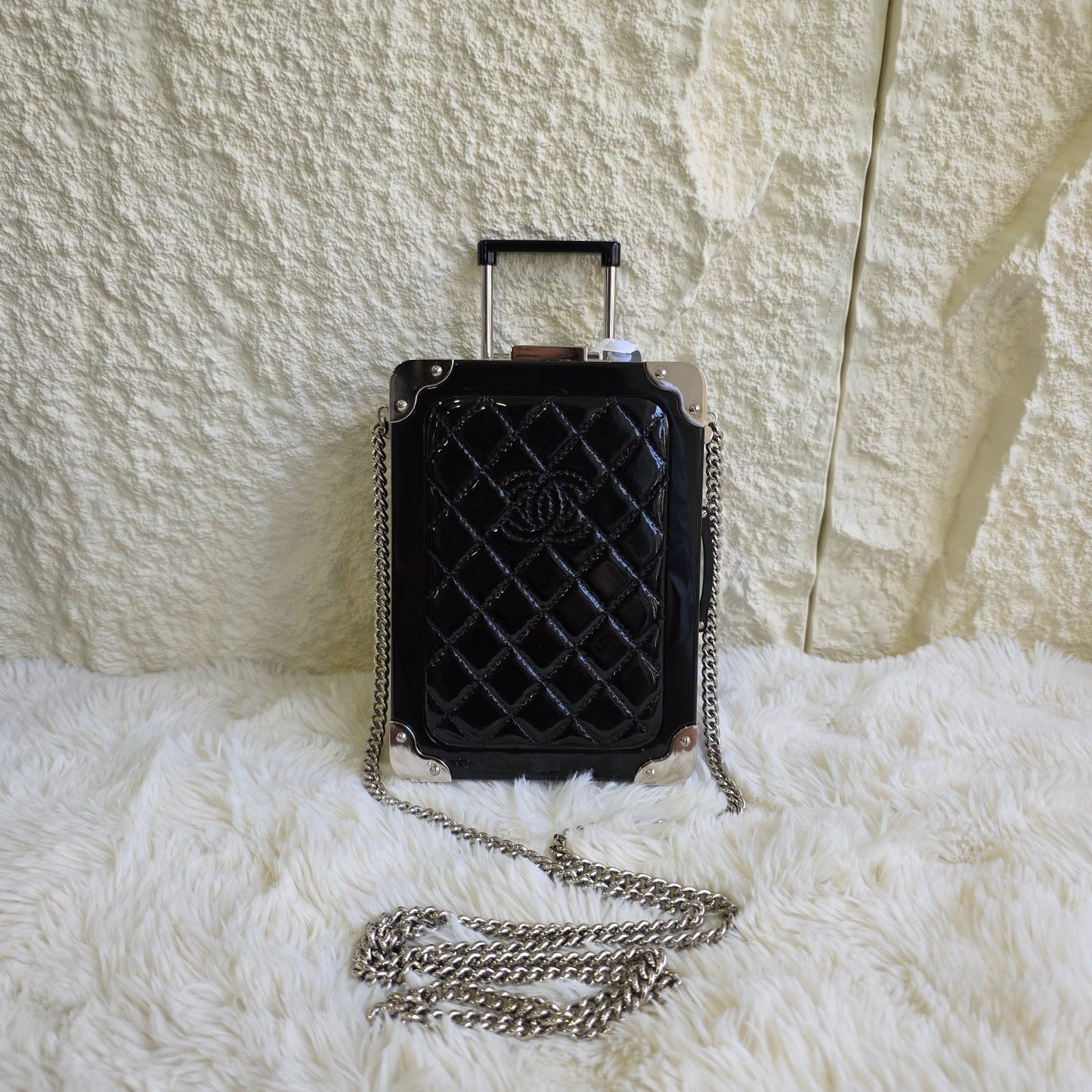 1 Chanel Patent Quilted Luggage Chain Bag (Pre-Owned)