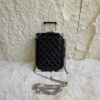 1 Chanel Patent Quilted Luggage Chain Bag (Pre-Owned)