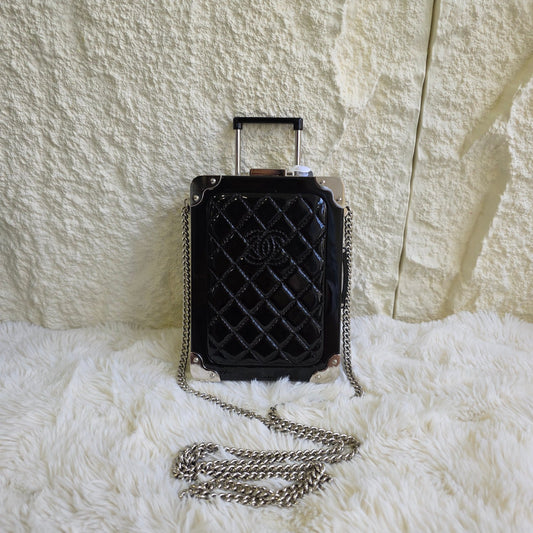 1 Chanel Patent Quilted Luggage Chain Bag (Pre-Owned)