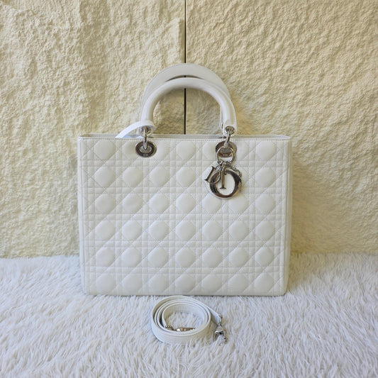 Dior Lady Dior Cannage Leather Tote Bag (Pre-Owned)