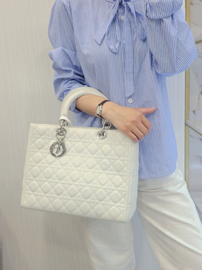 Dior Lady Dior Cannage Leather Tote Bag (Pre-Owned)