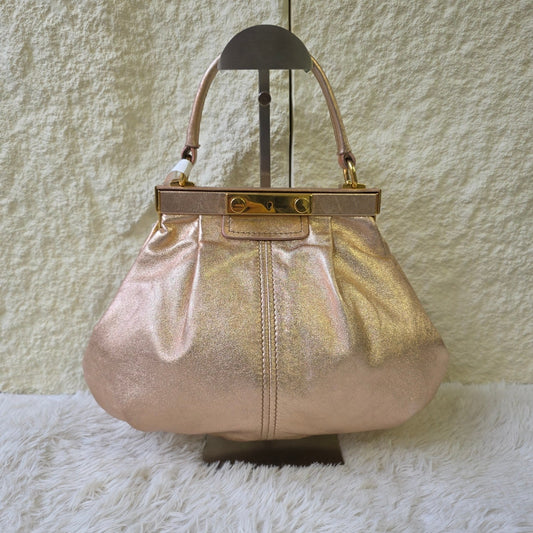 Miu Miu Metallic Leather Frame Top Handle Bag (Pre-Owned)