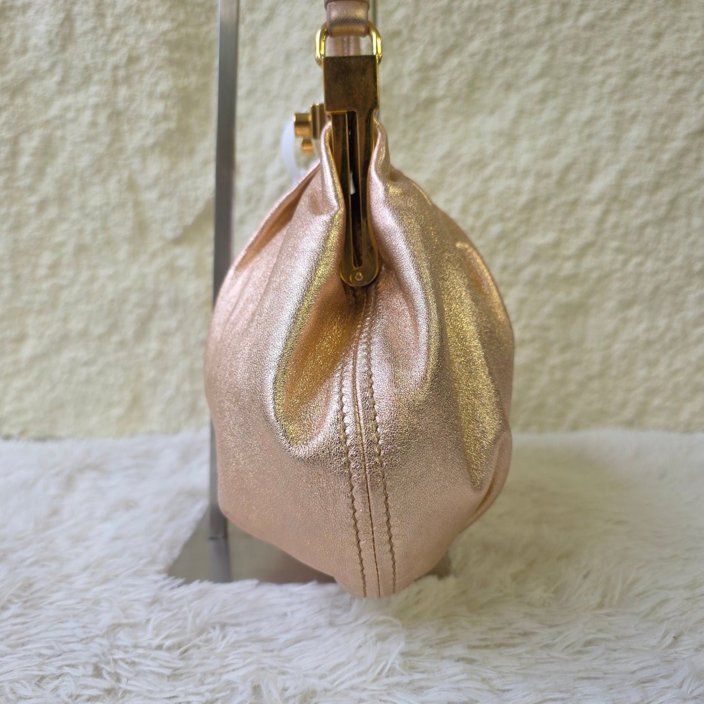 Miu Miu Metallic Leather Frame Top Handle Bag (Pre-Owned)