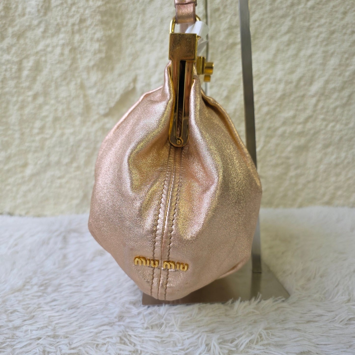 Miu Miu Metallic Leather Frame Top Handle Bag (Pre-Owned)