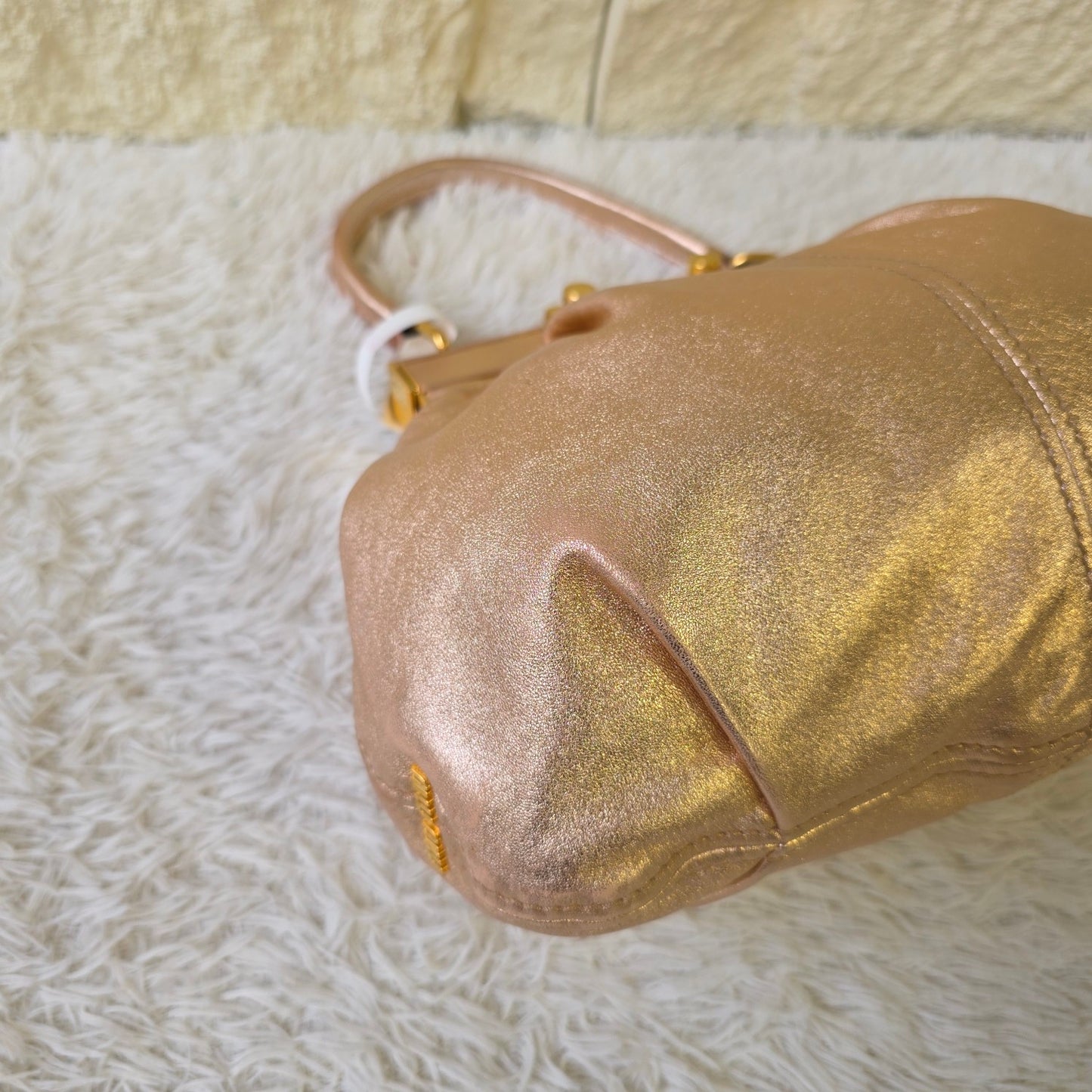 Miu Miu Metallic Leather Frame Top Handle Bag (Pre-Owned)