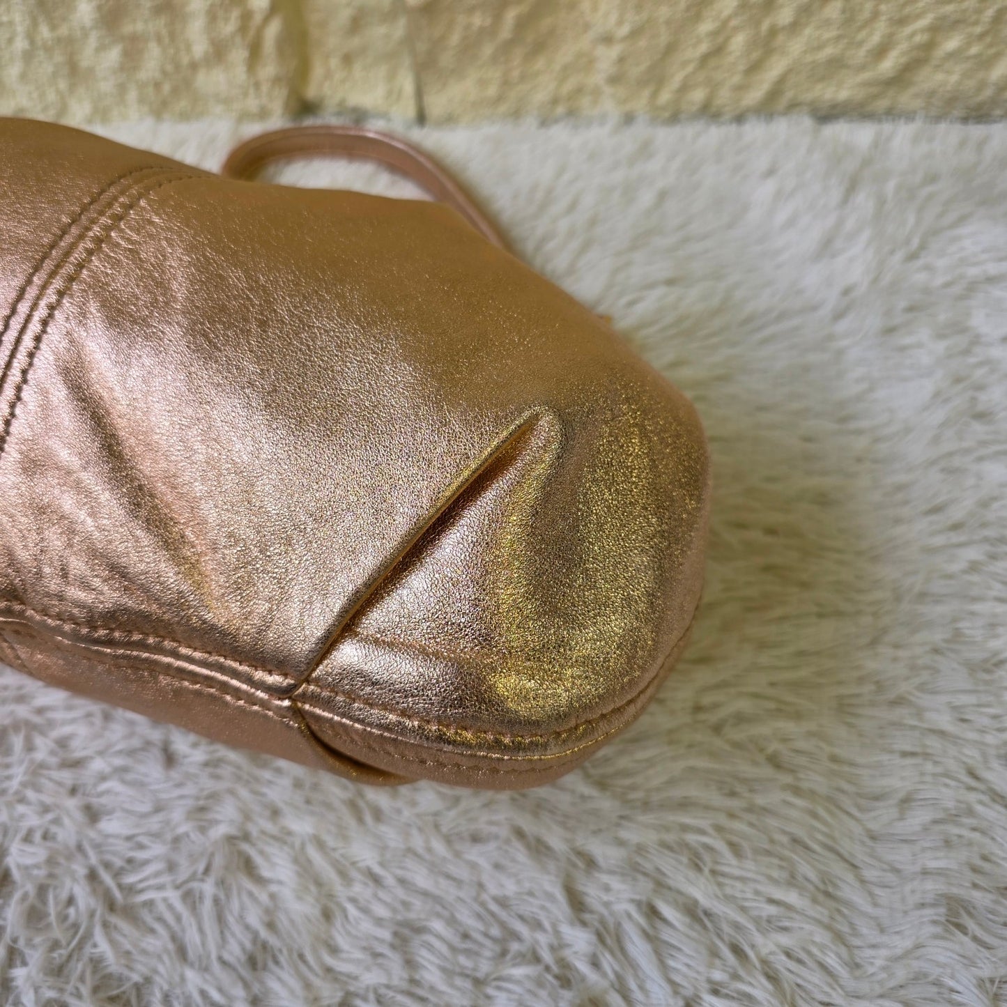 Miu Miu Metallic Leather Frame Top Handle Bag (Pre-Owned)