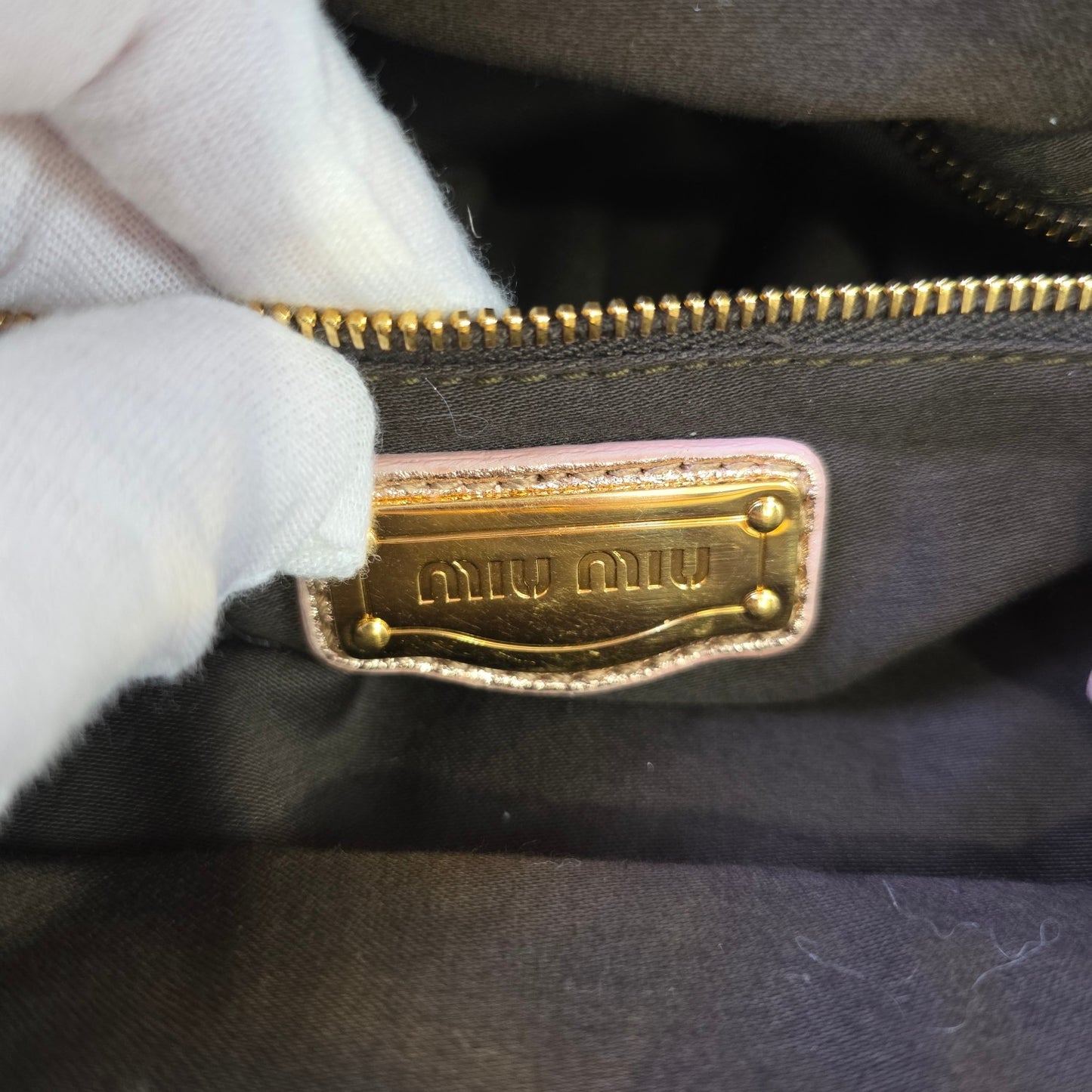 Miu Miu Metallic Leather Frame Top Handle Bag (Pre-Owned)
