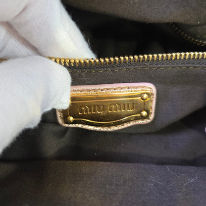Miu Miu Metallic Leather Frame Top Handle Bag (Pre-Owned)