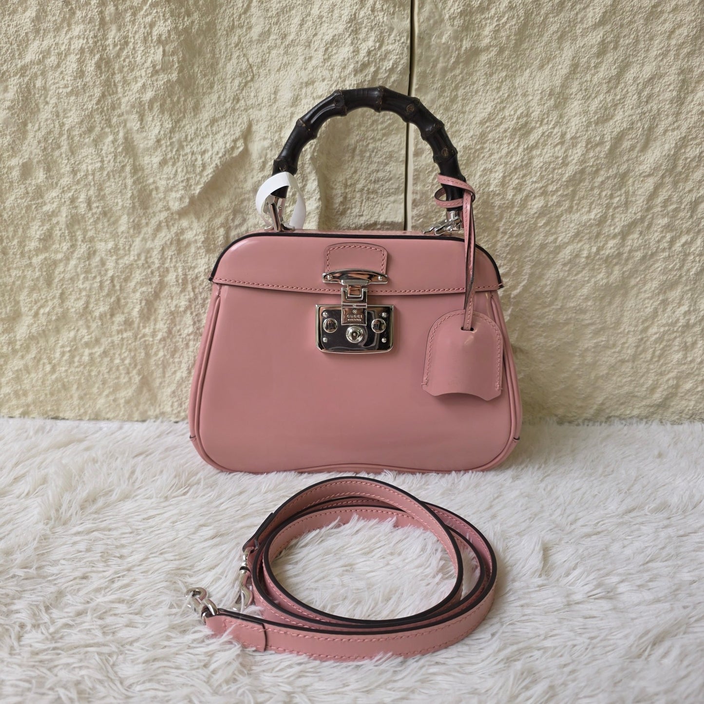 Gucci Bamboo Handle Leather Top Handle Bag (Pre-Owned)