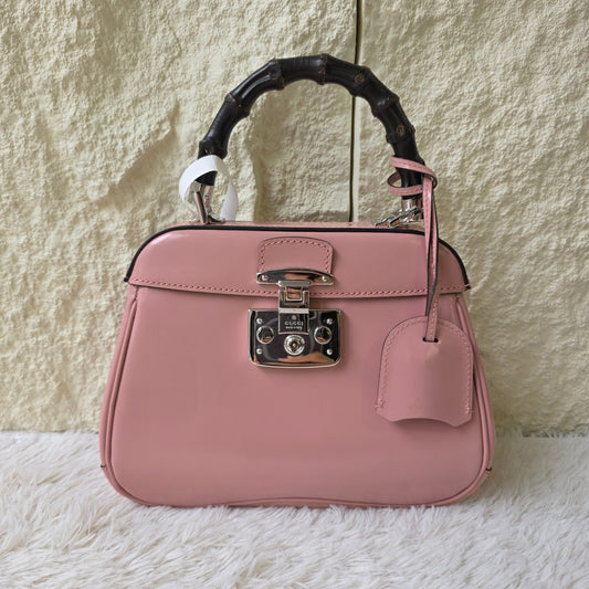 Gucci Bamboo Handle Leather Top Handle Bag (Pre-Owned)