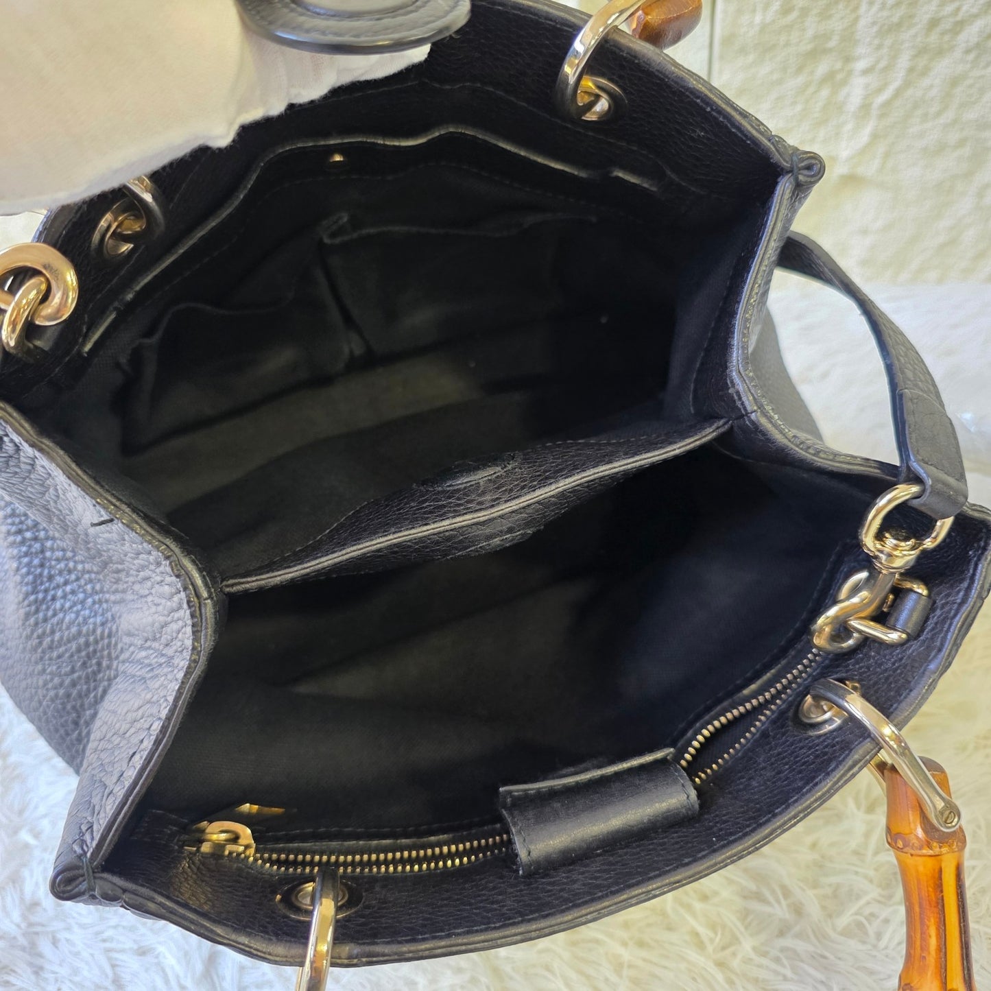 Gucci Bamboo Shopper Leather Tote Bag (Pre-Owned)