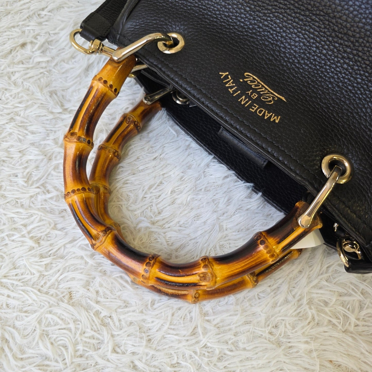 Gucci Bamboo Shopper Leather Tote Bag (Pre-Owned)
