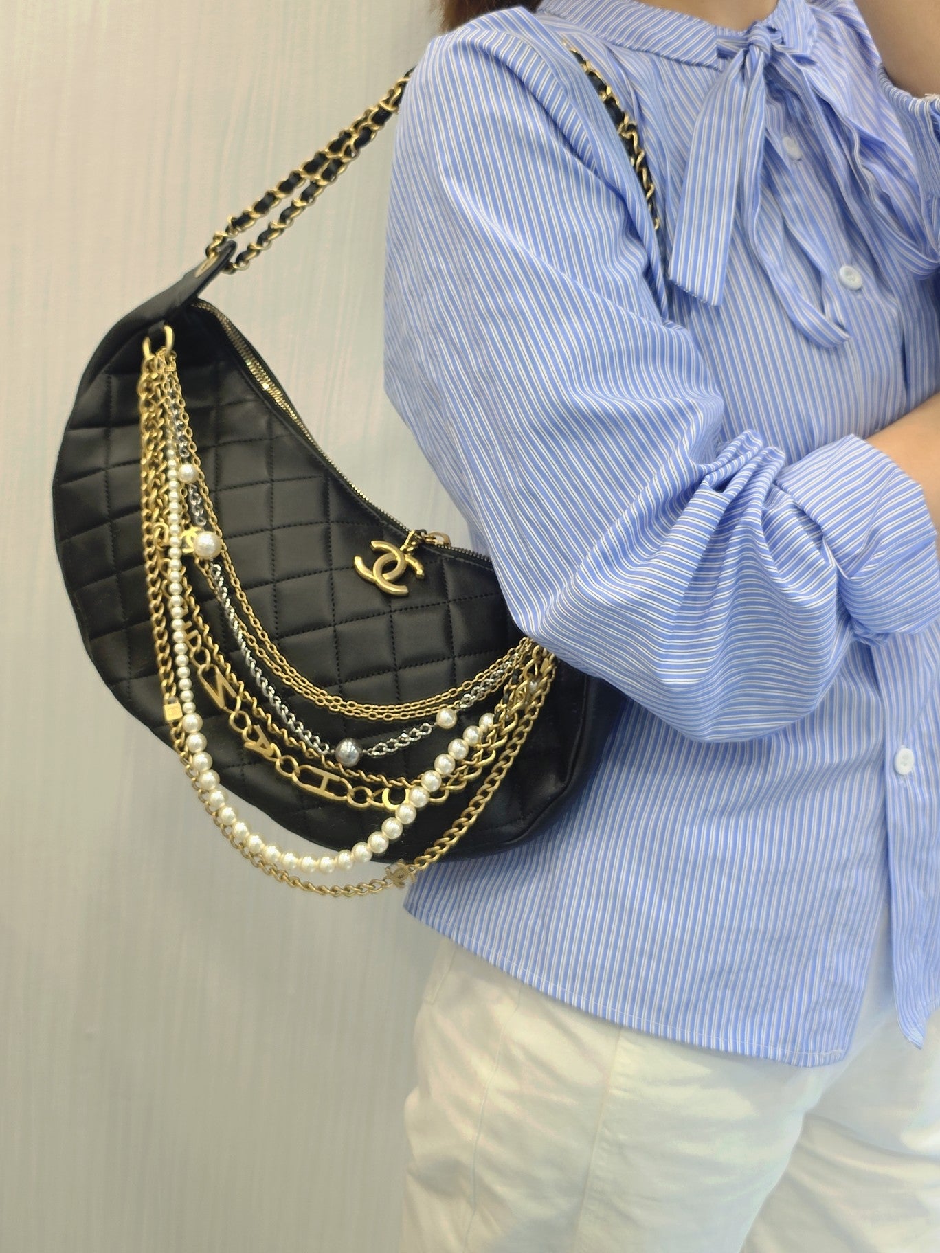 Chanel Gabrielle Quilted Leather Chain Shoulder Bag (Pre-Owned)