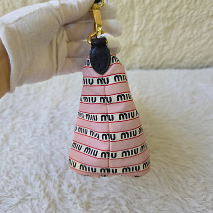 Miu Miu Logo Canvas Shoulder Bag (Pre-Owned)