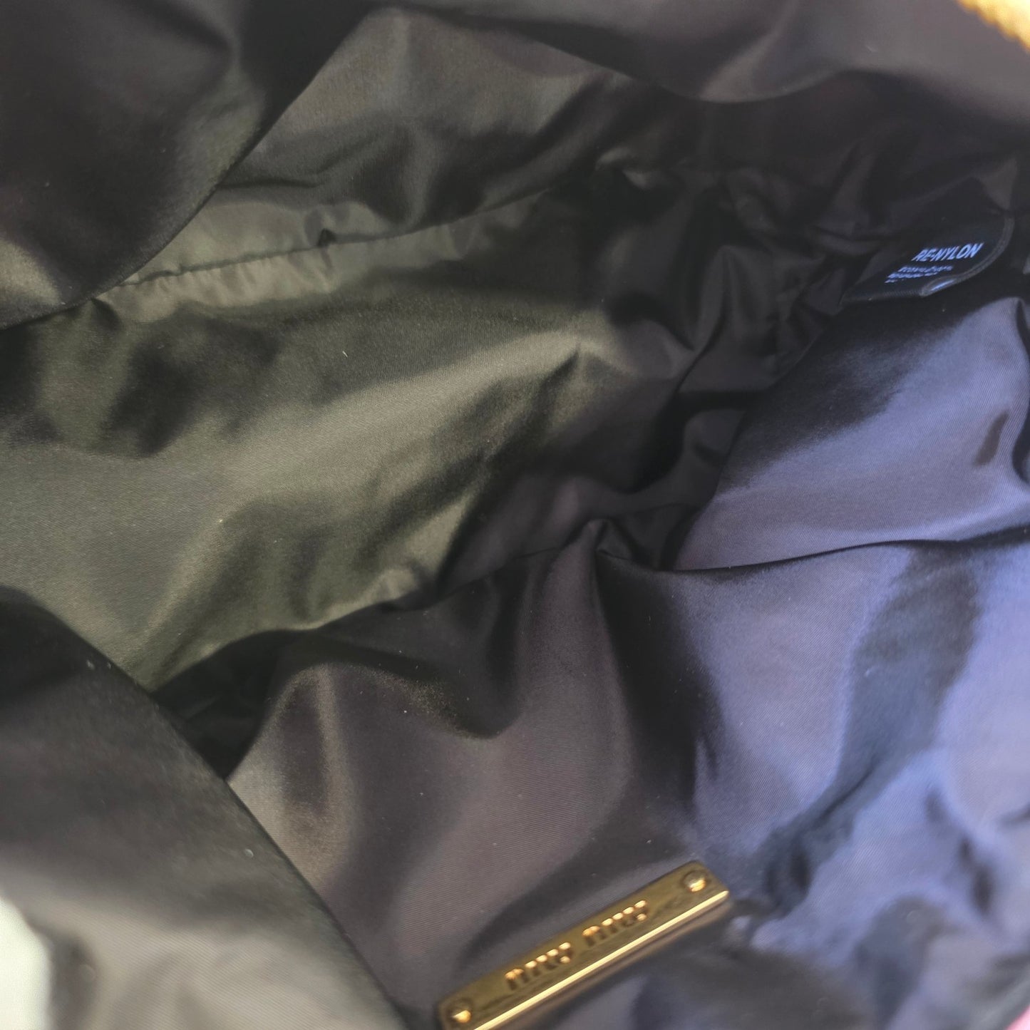 Miu Miu Logo Canvas Shoulder Bag (Pre-Owned)