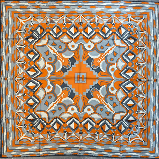 Hermès Geometric Print Silk Scarf (Pre-Owned)