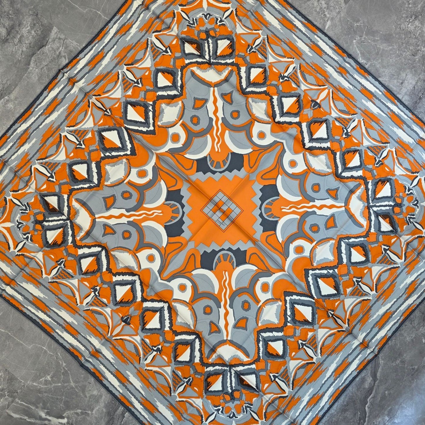 Hermès Geometric Print Silk Scarf (Pre-Owned)