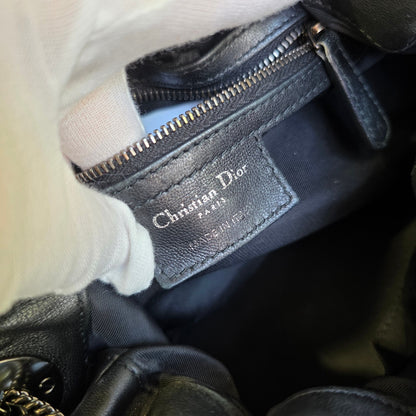 Dior Cannage Quilted Leather Charm Shoulder Bag (Pre-Owned)