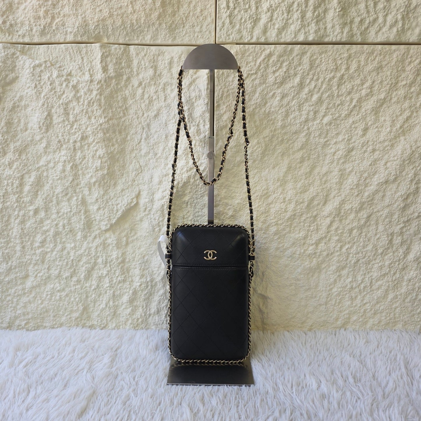 Chanel Quilted Leather Phone Holder Chain Bag (Pre-Owned)