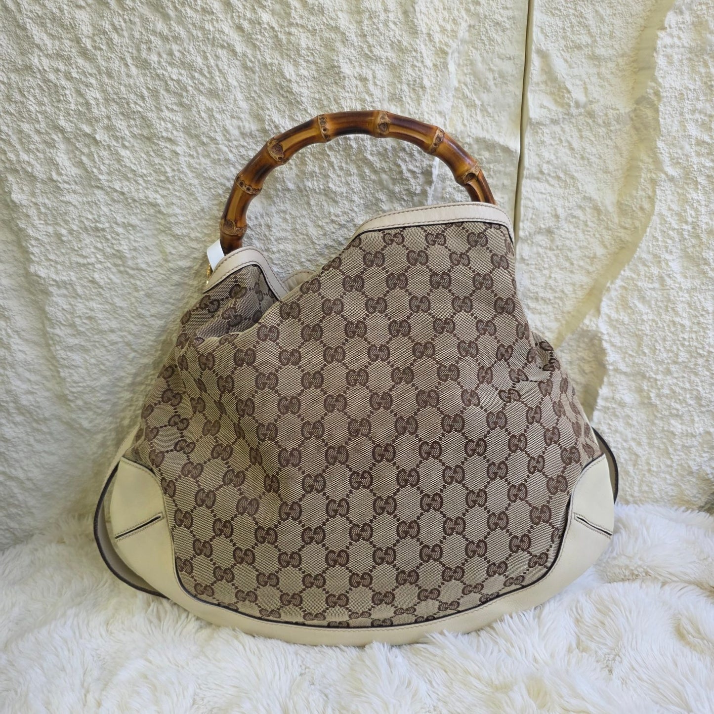 Gucci Bamboo GG Canvas Shoulder Bag (Pre-Owned)