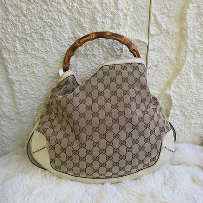 Gucci Bamboo GG Canvas Shoulder Bag (Pre-Owned)