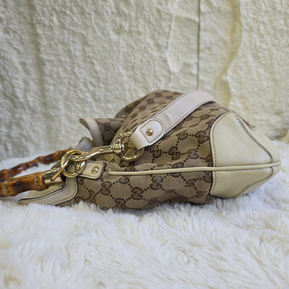 Gucci Bamboo GG Canvas Shoulder Bag (Pre-Owned)