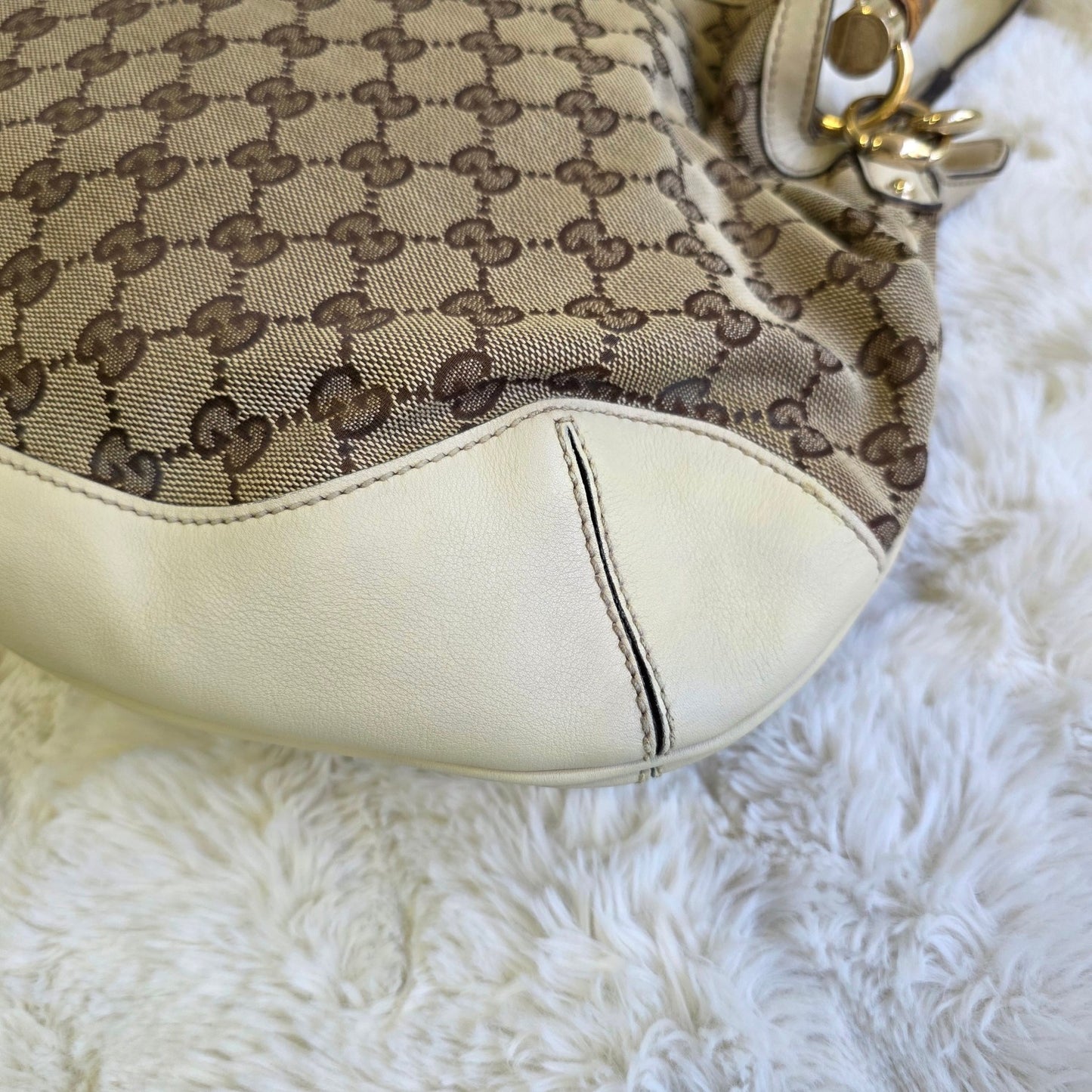 Gucci Bamboo GG Canvas Shoulder Bag (Pre-Owned)