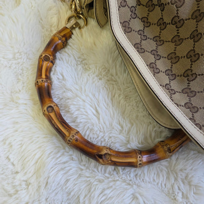 Gucci Bamboo GG Canvas Shoulder Bag (Pre-Owned)