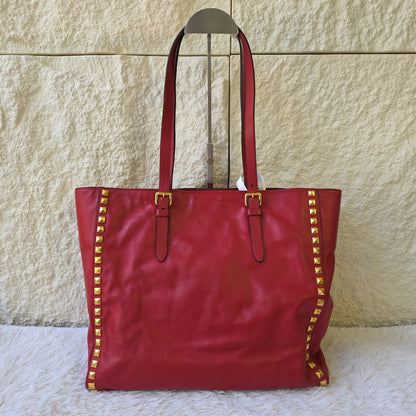 Miu Miu Studded Leather Tote Bag (Pre-Owned)