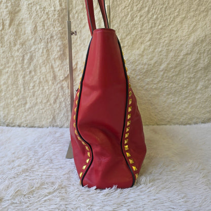 Miu Miu Studded Leather Tote Bag (Pre-Owned)
