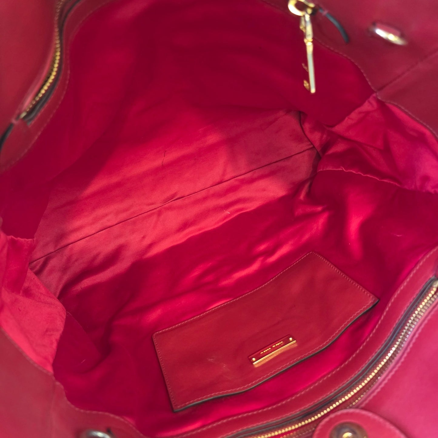 Miu Miu Studded Leather Tote Bag (Pre-Owned)