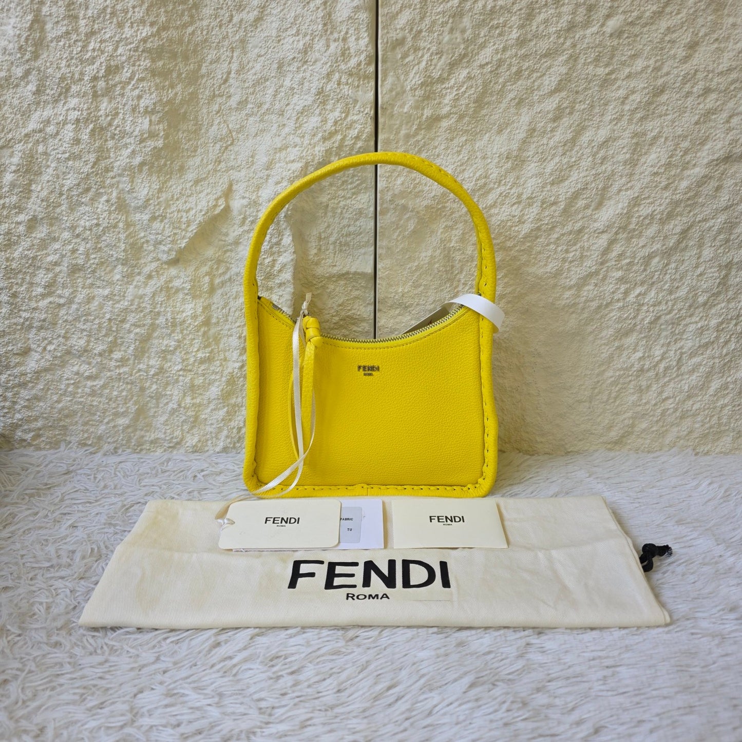 Fendi Yellow Leather Mini Top Handle Bag (Pre-Owned)