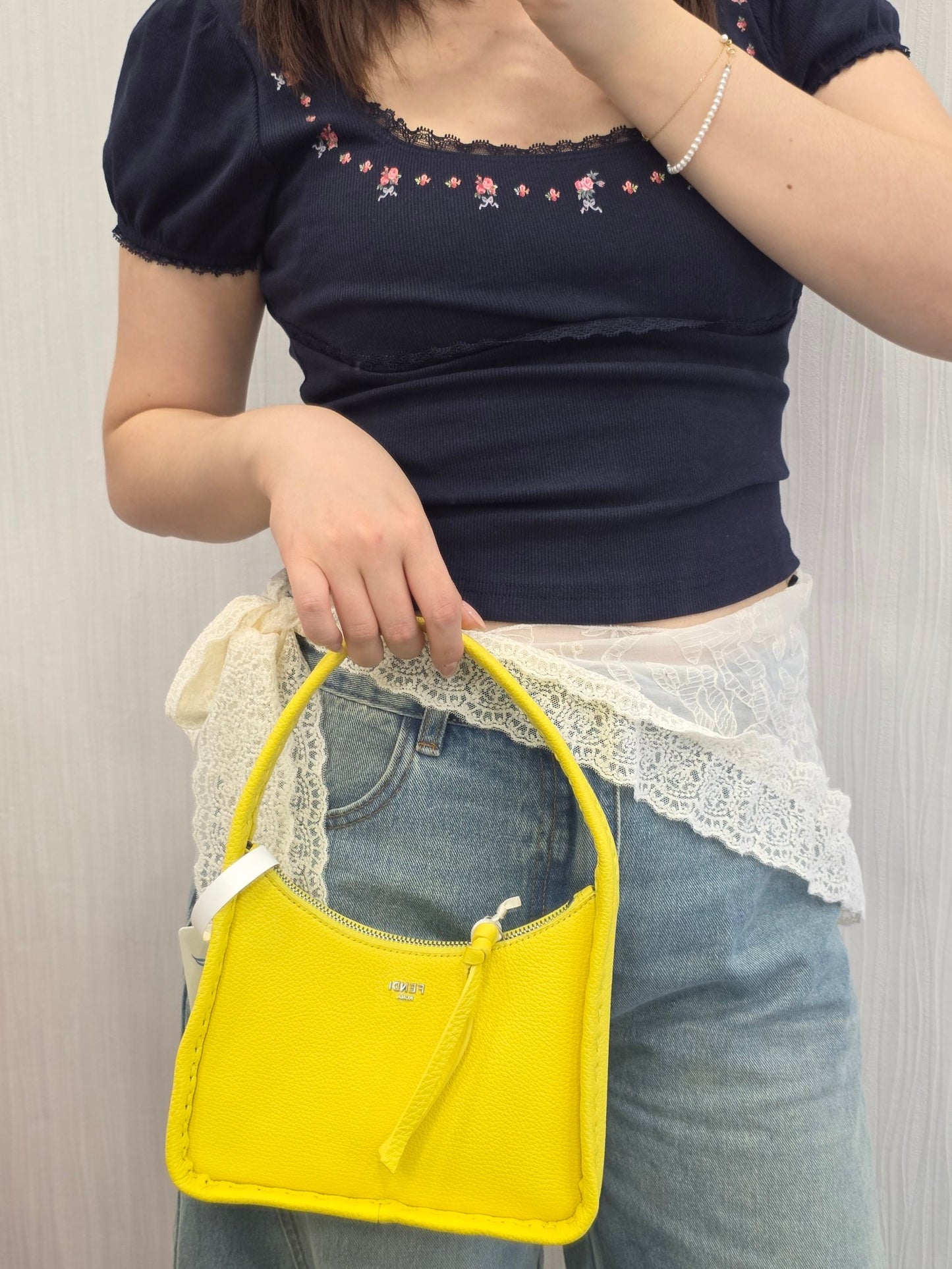 Fendi Yellow Leather Mini Top Handle Bag (Pre-Owned)